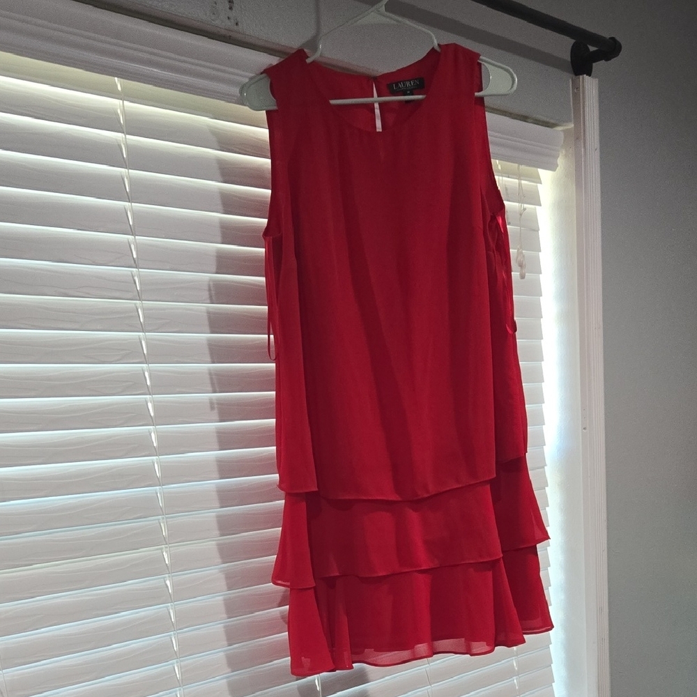 Calvin Klein Vibrant Red High Low Dress